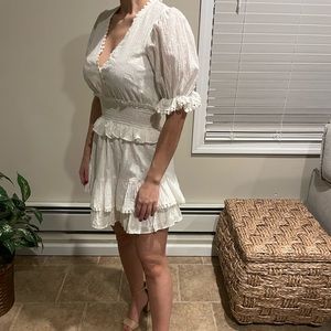 White puff sleeve Polk a dot dress Indikah from Selfie Leslie